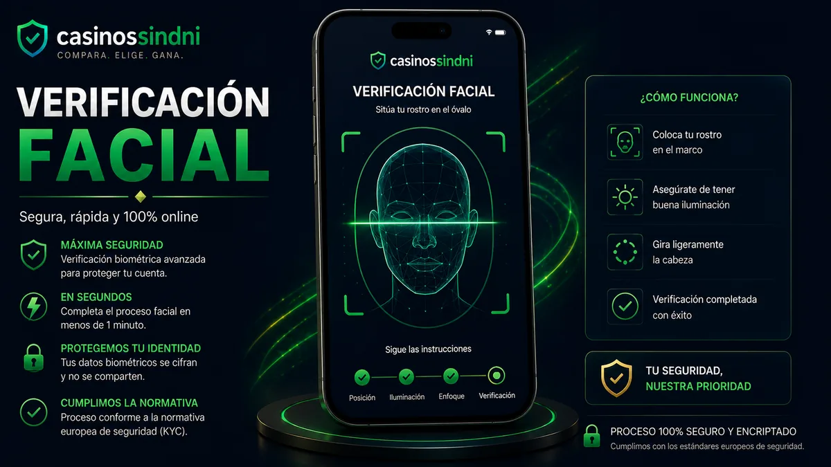Pantalla de verificación facial con marco biométrico